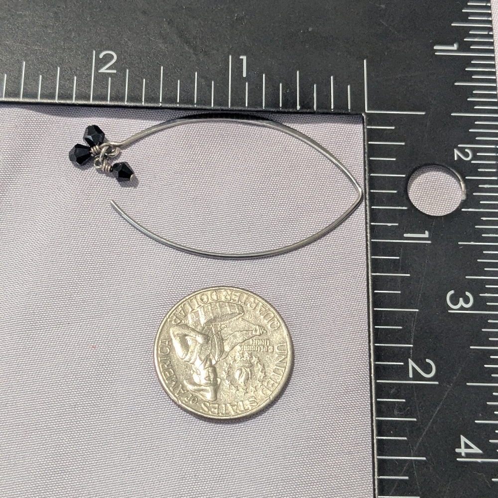 Silpada 925 Black Obsidian "Social Gathering" Wire Earrings - Picture 12 of 13